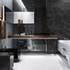 Papel para muebles skai<sup>®</sup> Avellino con aspecto de hormigón y piedra para el baño