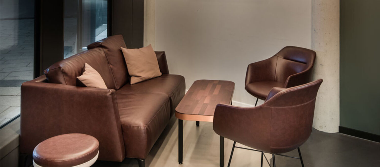 Artificial leather from skai® in beige and brown for upholstered furniture