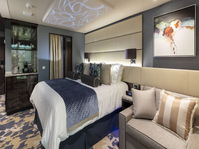 Bed headboard, wall covering and furniture with skai artificial leather on the Norwegian Bliss