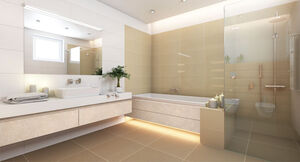 Meubles de salle de bains avec feuille pour meubles skai® imitation béton et pierre