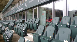 Artificial leather from skai® in green & olive in stadiums