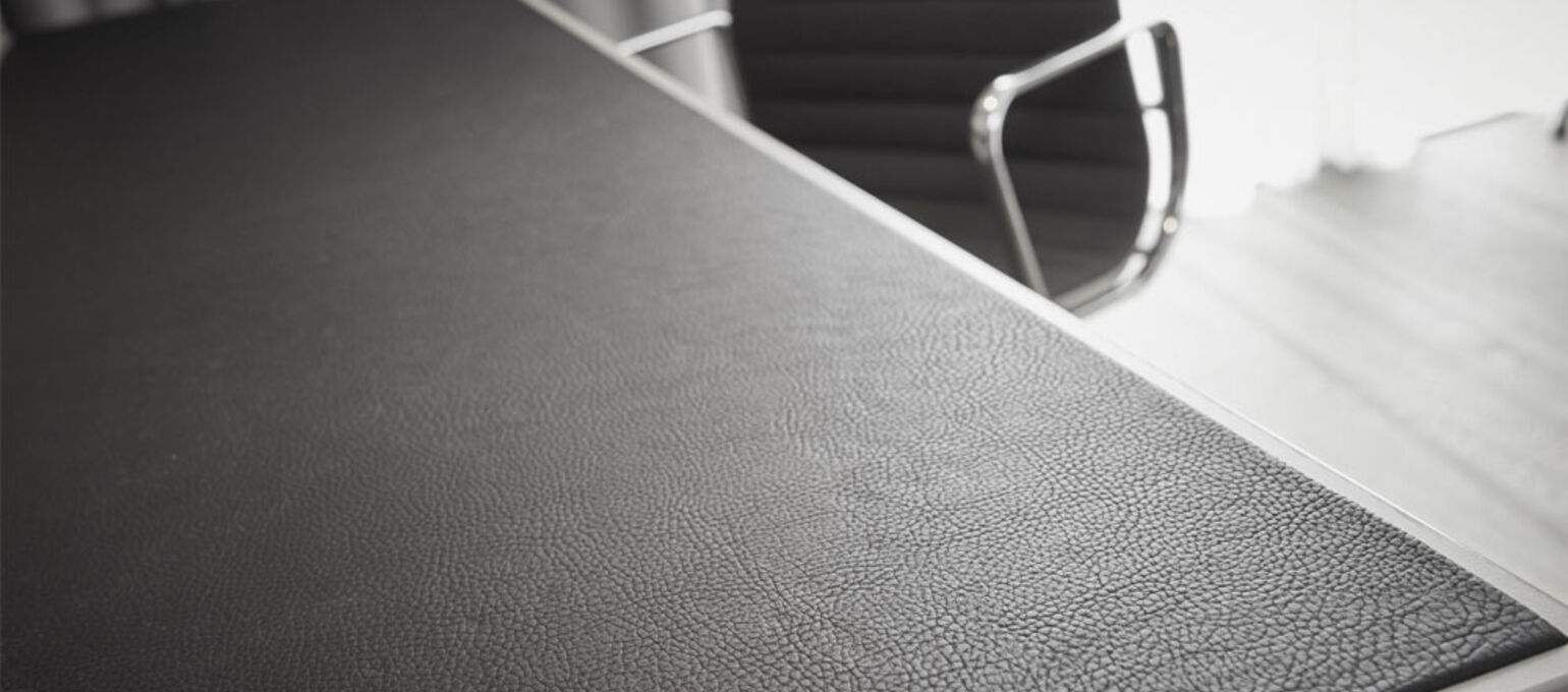 Artificial leather from skai® in black and anthracite for contract furnishing and upholstered furniture
