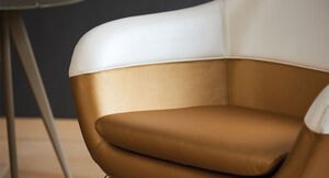 skai® artificial leather in gold as upholstery material 