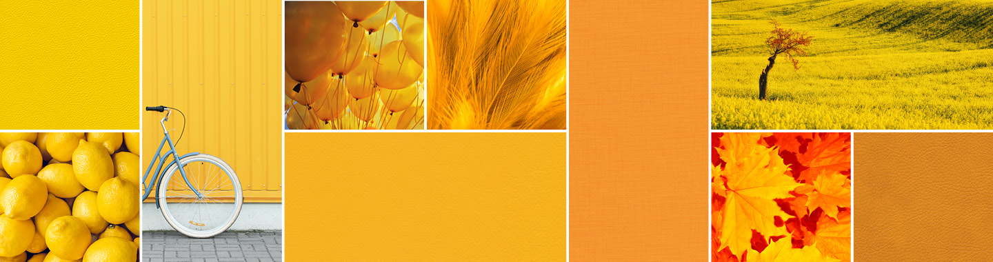 skai® Faux Leather yellow & orange