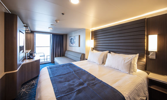 Bed headboard with artificial leather skai Sotega FLS schoko on the Norwegian Bliss